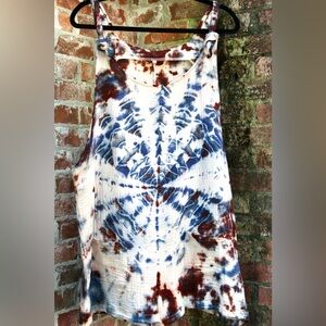 overalls jumper 100% crinkle gauze size XL hand dyed NEW